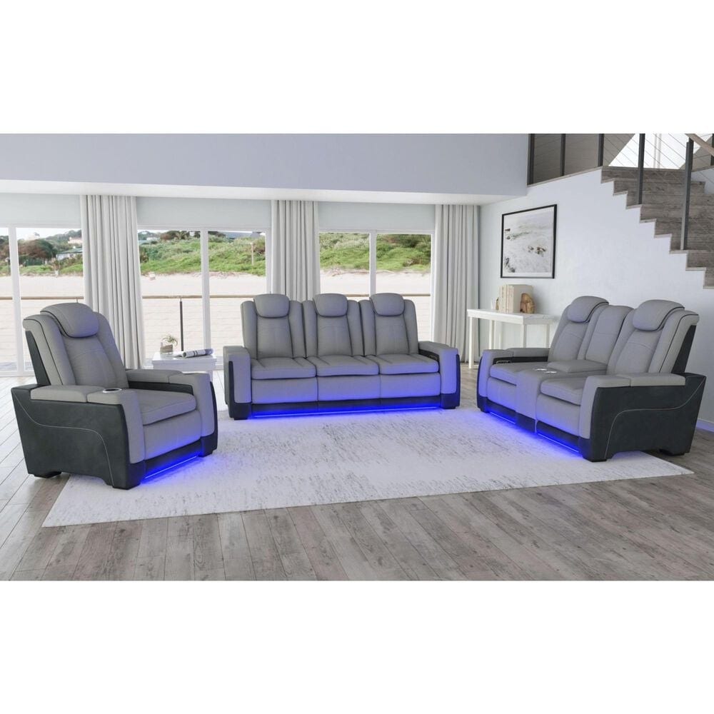 Mayberry Hill Lantana Power Motion Sofa in Rocky Cement and Charcoal, , large