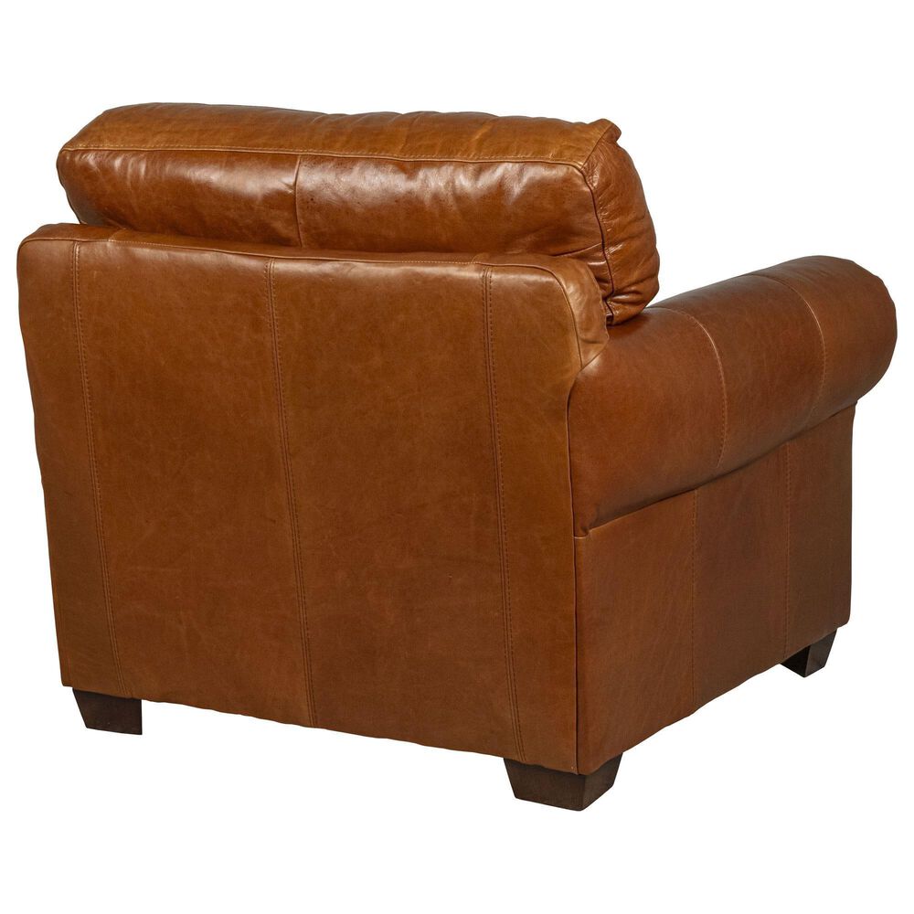 Marlowe Home Leather Chair and Ottoman Set in Saddle Glove, , large