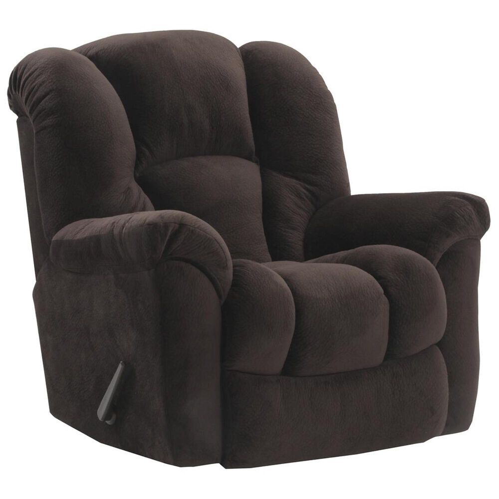 HomeStretch Microfiber Manual Rocker Recliner in Chocolate, , large