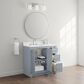 37B Lucerne 36" Single Bathroom Vanity Cabinet in Soft Blue with Marble Top and Backsplash, , large