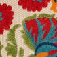 Nourison Aloha Floral 7"10" Round Red and Multicolor Indoor/Outdoor Area Rug, , large