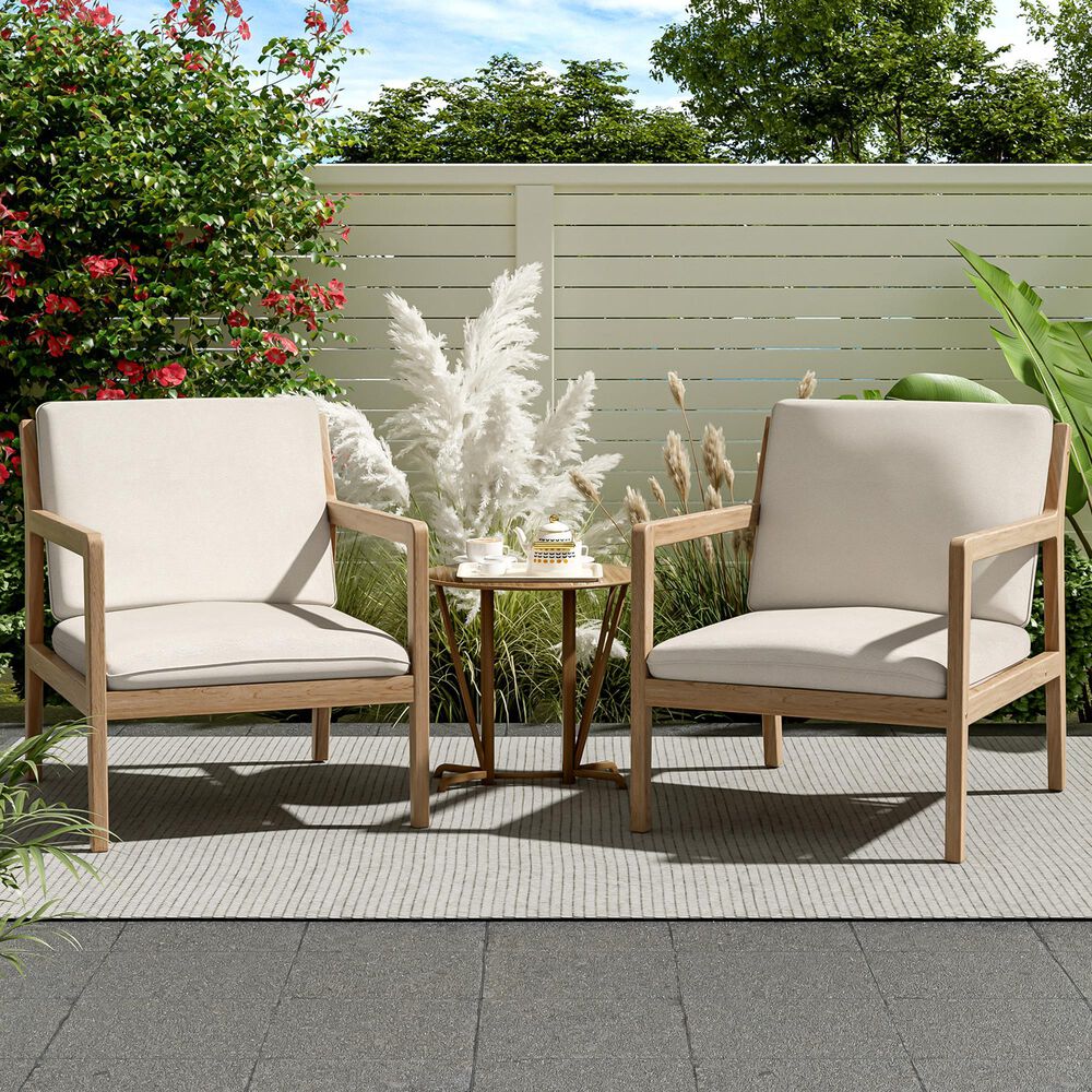 Hearth and Haven Outdoor Club Chair with Tapered Legs in Beige (Set of 2), , large
