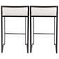 Lumisource Fuji Stackable Counter Stool with White Faux Leather Cushion in Black (Set of 2), , large