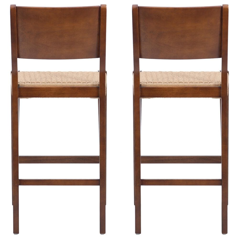 Linon Home Decor Cadence Bar Stool in Brown and Natural (Set of 2), , large