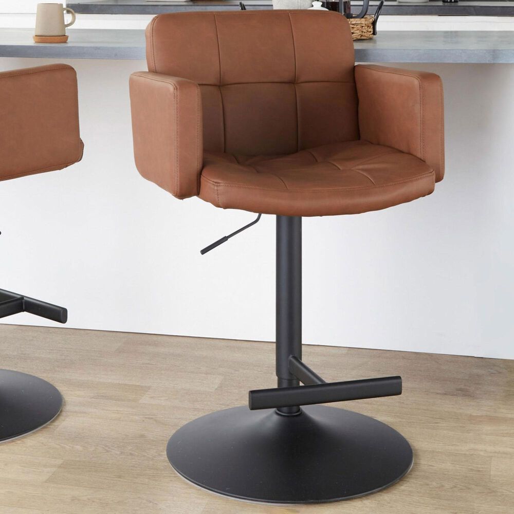 Lumisource Stout Swivel Adjustable Barstool in Black, , large