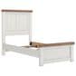 Ashley Rustic Twin Panel Bed in White and Brown, , large