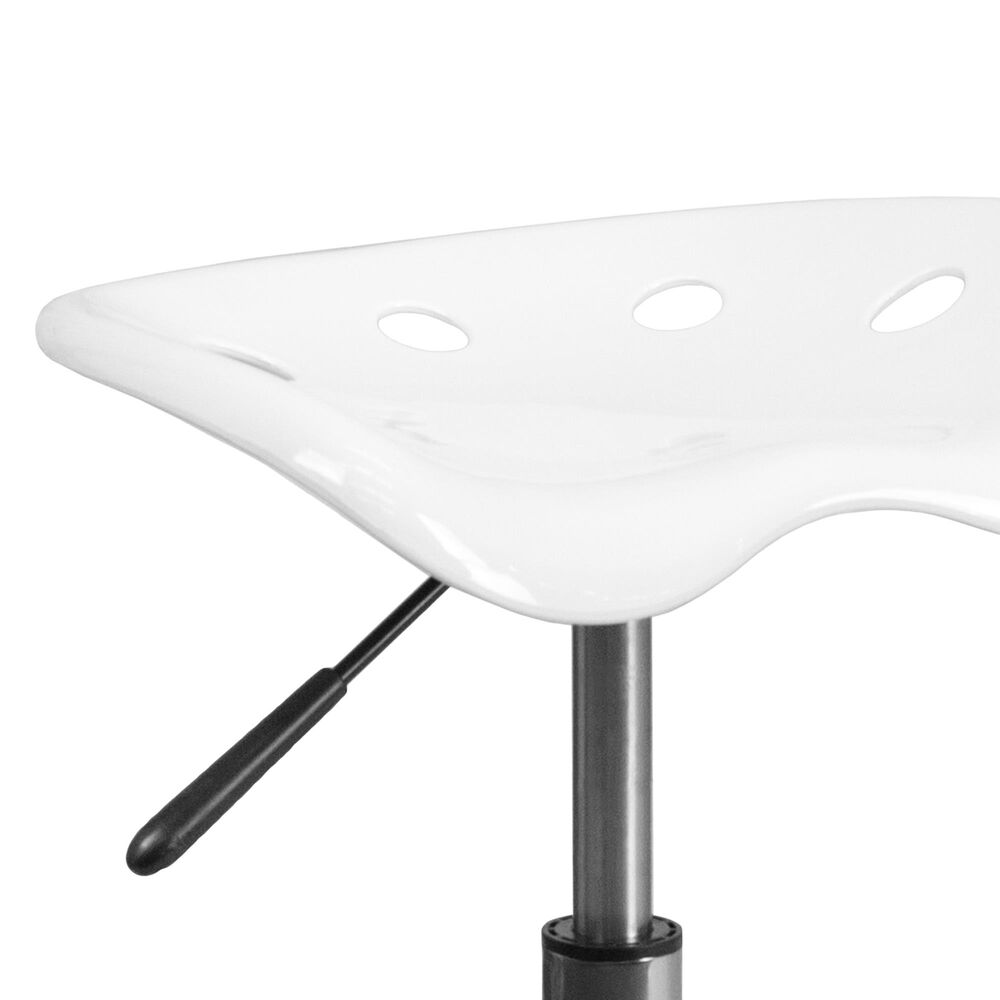 Flash Furniture Vibrant Tractor Seat Stool in White, , large
