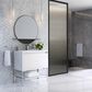 James Martin Vanities Mantova 35.4" Single Bathroom Vanity in Glossy White and Brushed Nickel with 2 cm Glossy White Solid Surface Top and Rectangular Sink, , large