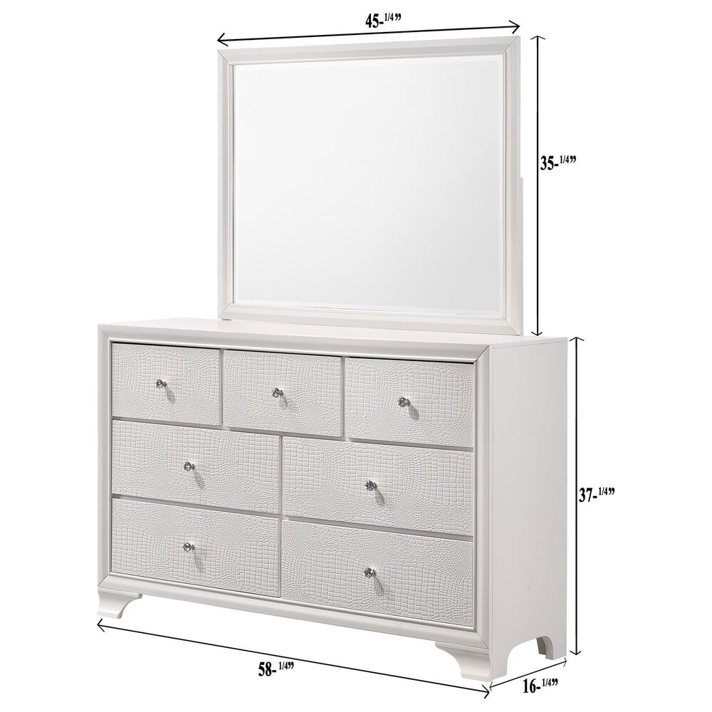 Crown Mark Lyssa 7-Drawer Dresser and Mirror in White, , large