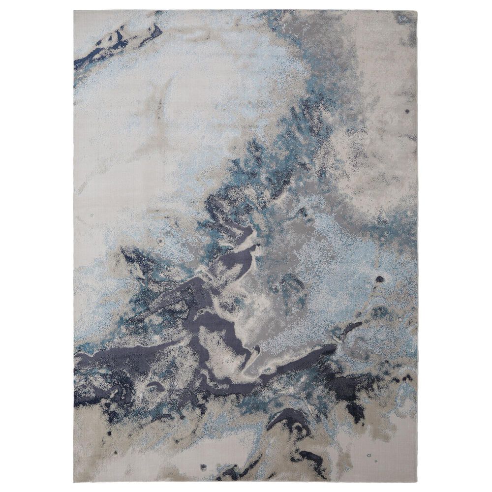 Feizy Astra 8" x 10" Gray and Navy Area Rug, , large