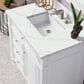 James Martin Vanities Bristol 36" Single Bathroom Vanity in Bright White with 3 cm Ethereal Noctis Quartz Top and Rectangular Sink, , large