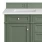James Martin Vanities Brittany 60" Double Bathroom Vanity in Smokey Celadon with 3 cm White Zeus Quartz Top and Rectangular Sinks, , large