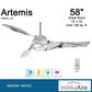 Minka-Aire Artemis 58" Smart Celling Fan with LED Light in Liquid Nickel, , large