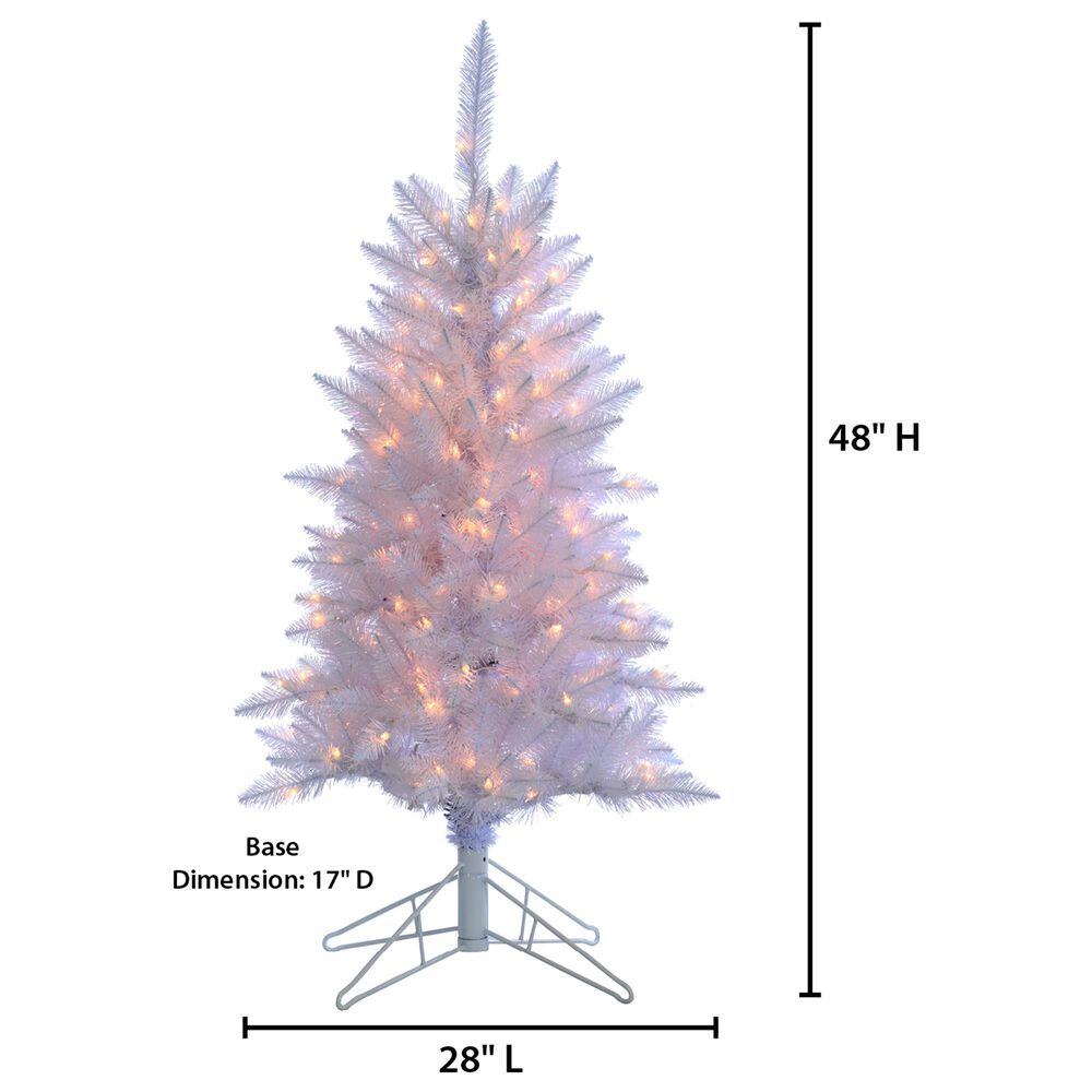 The Gerson Company 4&#39; Pre-Lit Tinsel Artificial Christmas Tree in White, , large