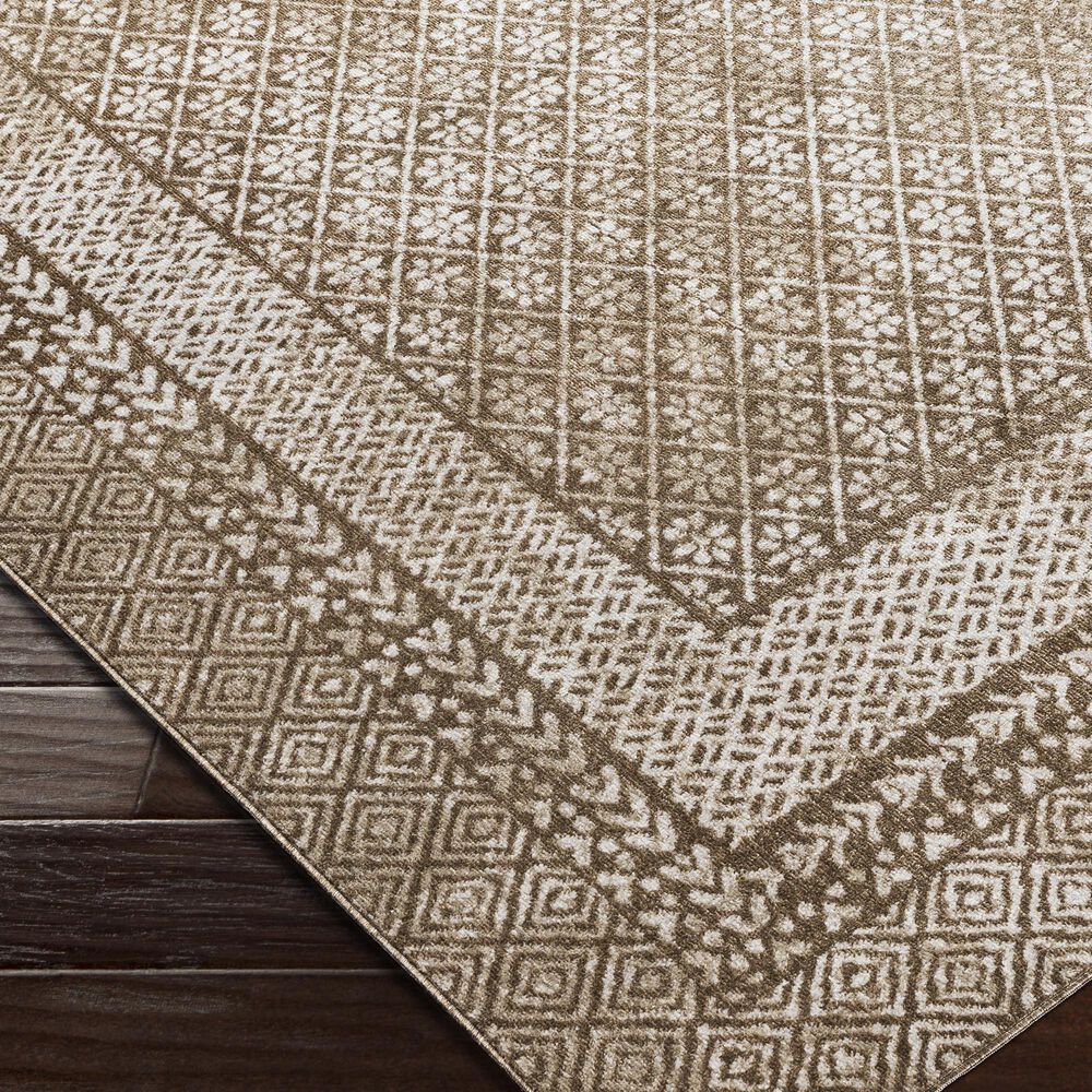 Surya Carpet, Inc. Lavadora 2'7" x 7'3" Brown, Light Beige and Cream