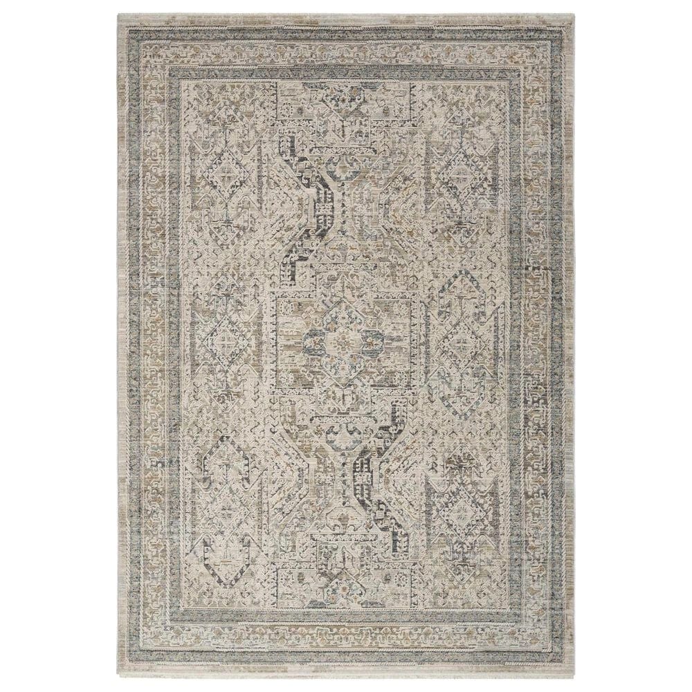 Nourison Lynx 12" x 15"9" Ivory, Grey and Blue Area Rug, , large