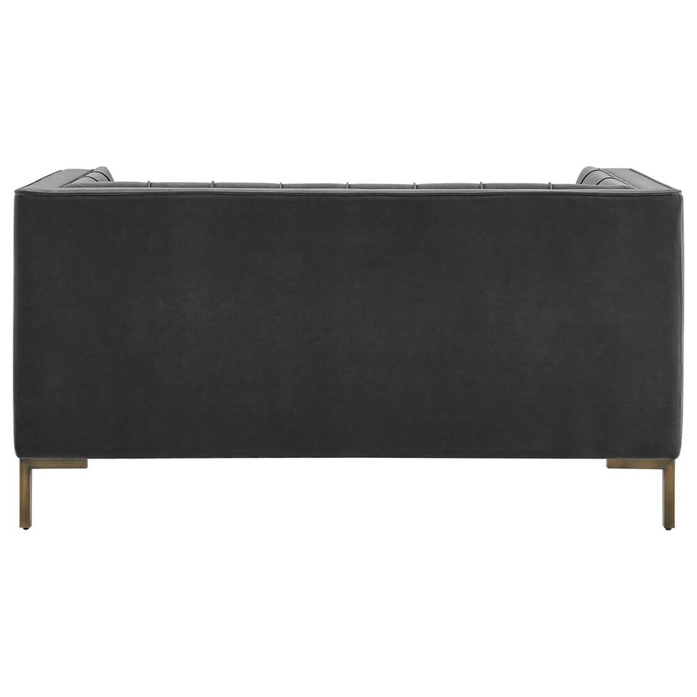 37B Isaac Channel Stitched Stationary Loveseat in Moonlight Gray Velvet, , large