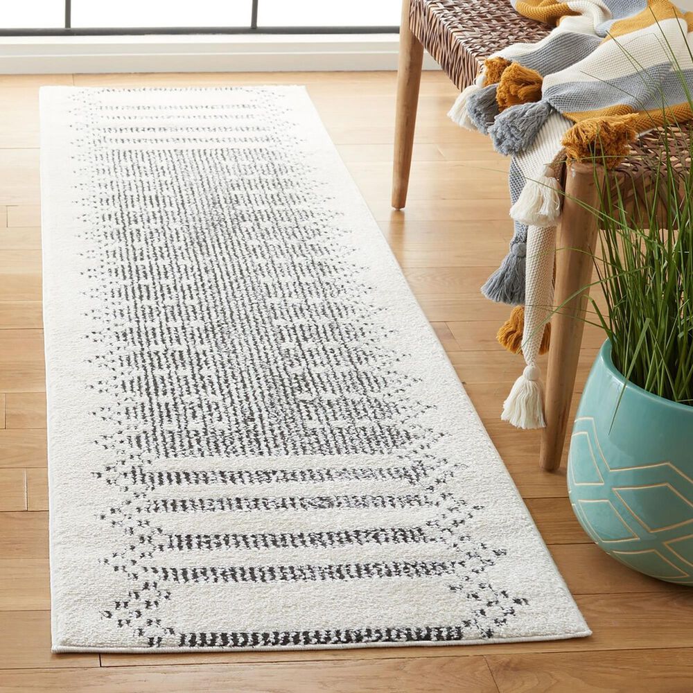Safavieh Melody MEL106A 2&#39;2&quot; x 8&#39; Ivory and Black Runner, , large