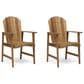 Hearth and Haven Outdoor Adirondack Dining Chair in Natural (Set of 2), , large