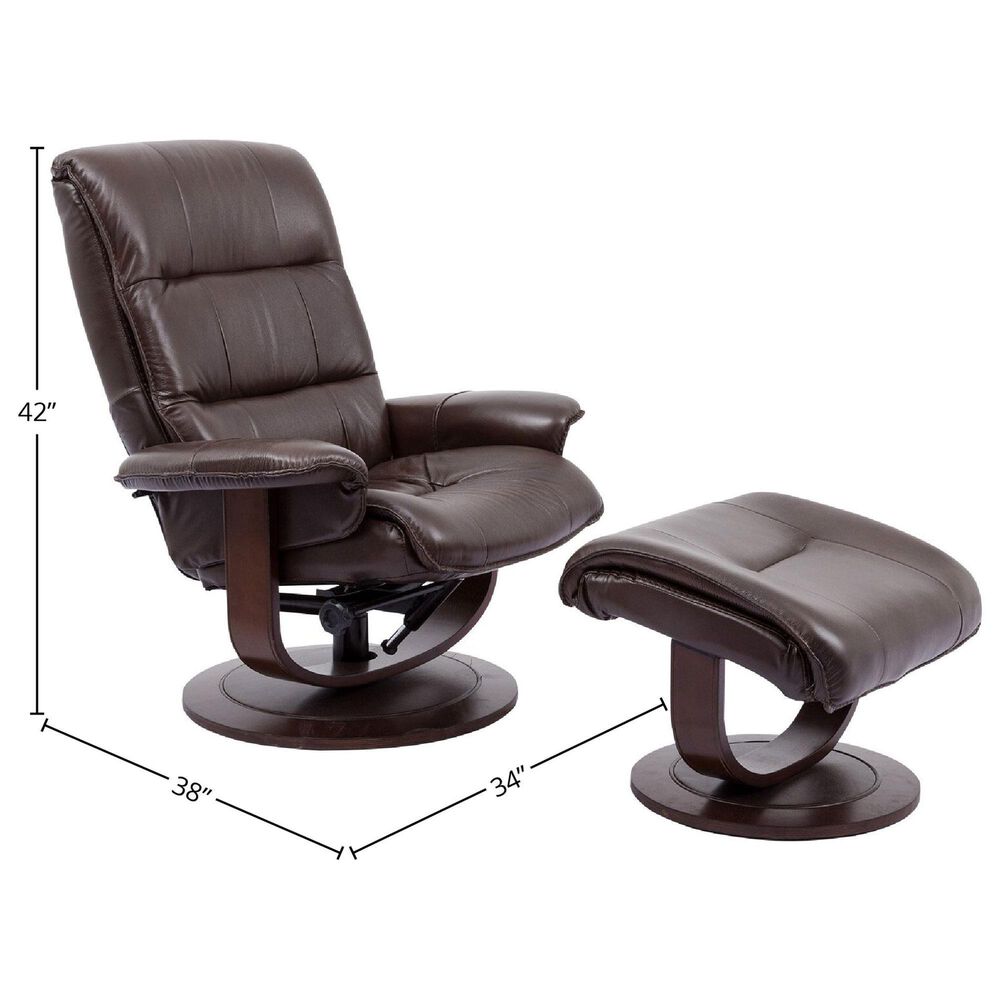 Simeon Collection Knight Manual Reclining Swivel Chair and Ottoman in Robust, , large