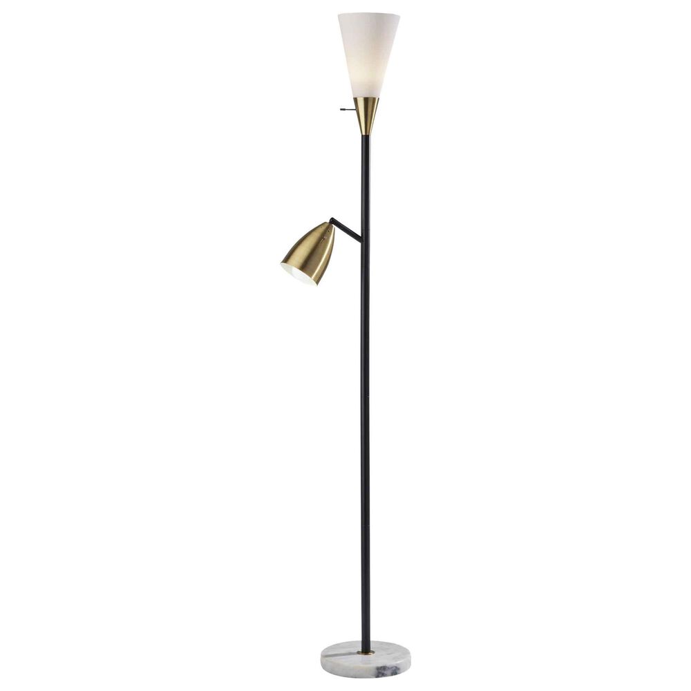 Adesso Dixon Torchiere in Black and White, , large