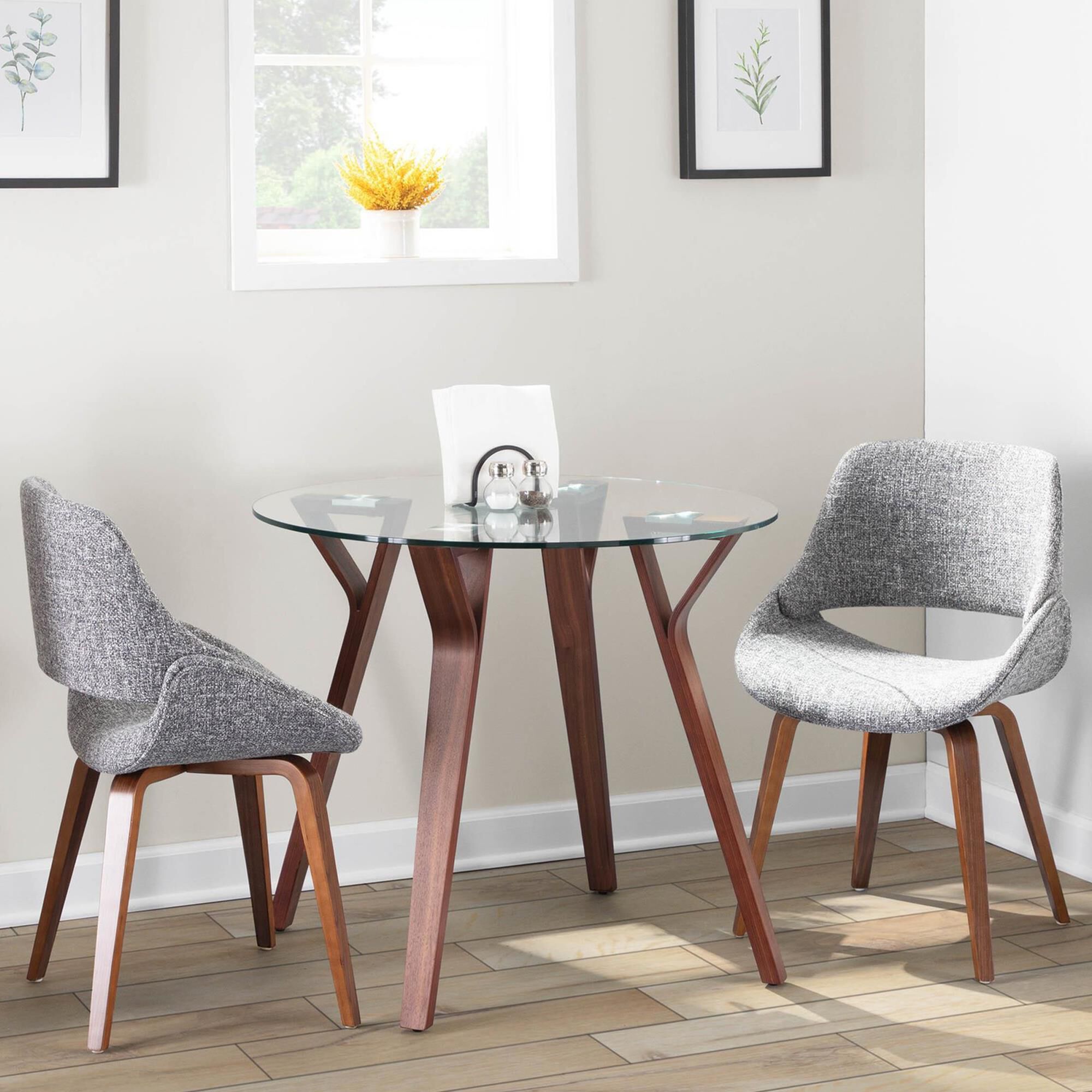 LumiSource Fabrico Side Chair with Grey Noise Upholstered in