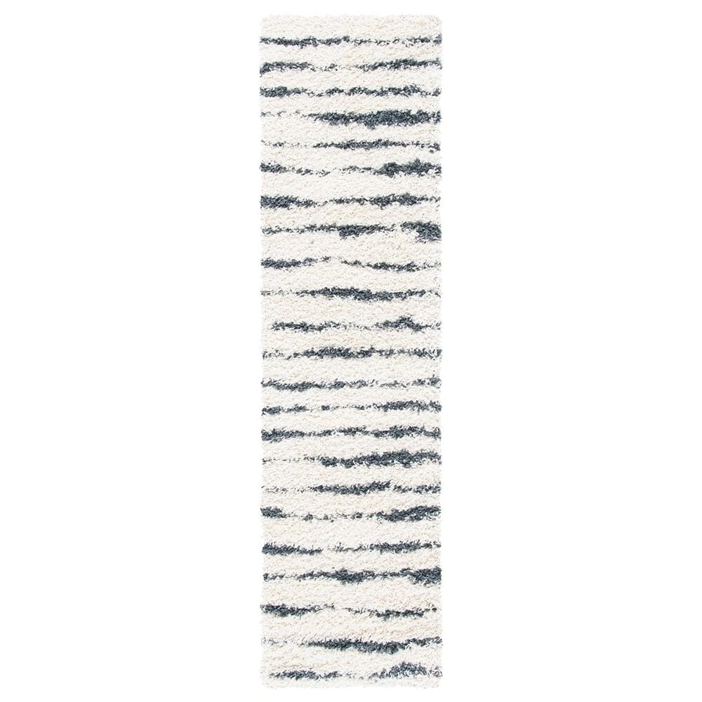 Safavieh Venus Shag VNS603B 2"2" x 10" Ivory and Dark Grey Runner, , large