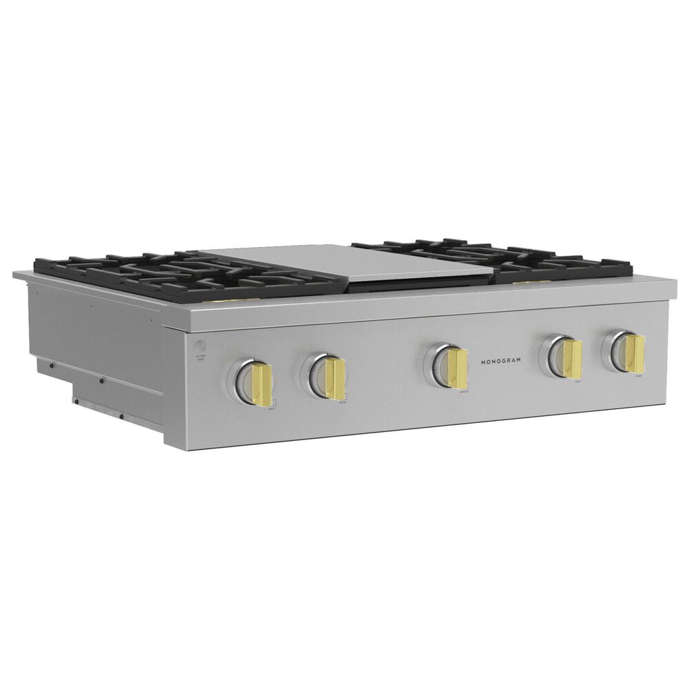 Monogram 36&quot; Professional Gas Rangetop with 4 Burners and Griddle in Stainless Steel, , large