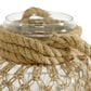 Maple and Jade 12" Decorative Indoor/Outdoor Candle Lantern with Rope Handle in Clear and Brown, , large