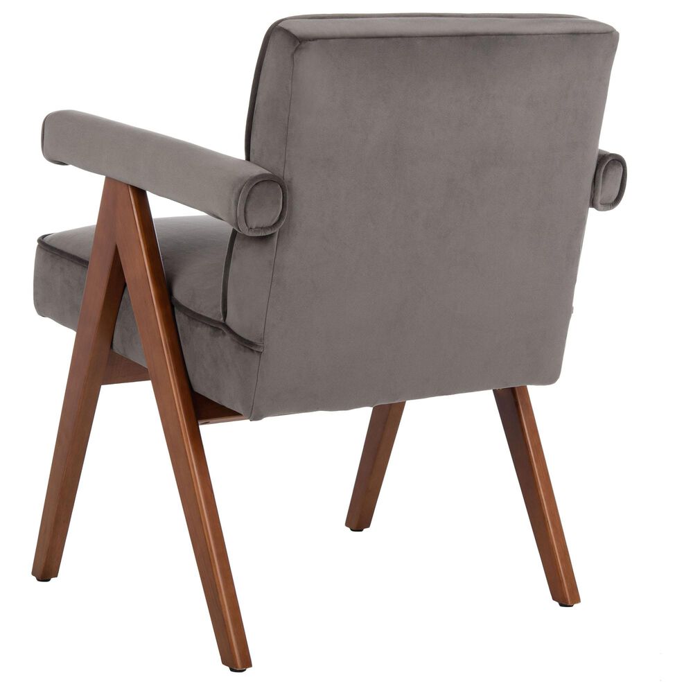 Safavieh Suri Arm Chair in Dark Grey Velvet, , large