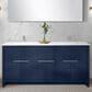 Lexora Home Lafarre 72" Double Bathroom Vanity in Navy Blue with 2 cm White Cultured Marble Top and Rectangular Sinks, , large