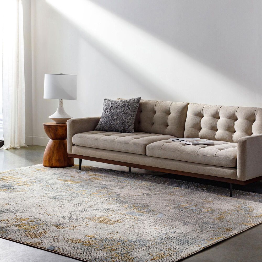 Surya Dresden DRE-2322 Medium Gray, Gray, White, Denim, Mustard and Light Slate 9&#39; x 12&#39;2&quot; Area Rug, , large