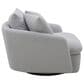 Simeon Collection Boomer Oversized Swivel Accent Chair in Dame Dove Grey, , large