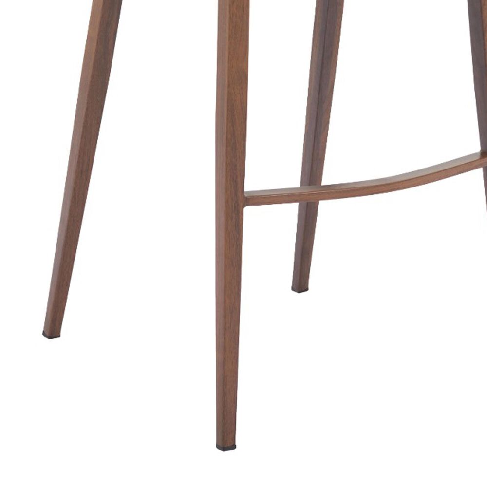 Zuo Modern Poise Barstool Azure Gray &amp; Walnut, , large
