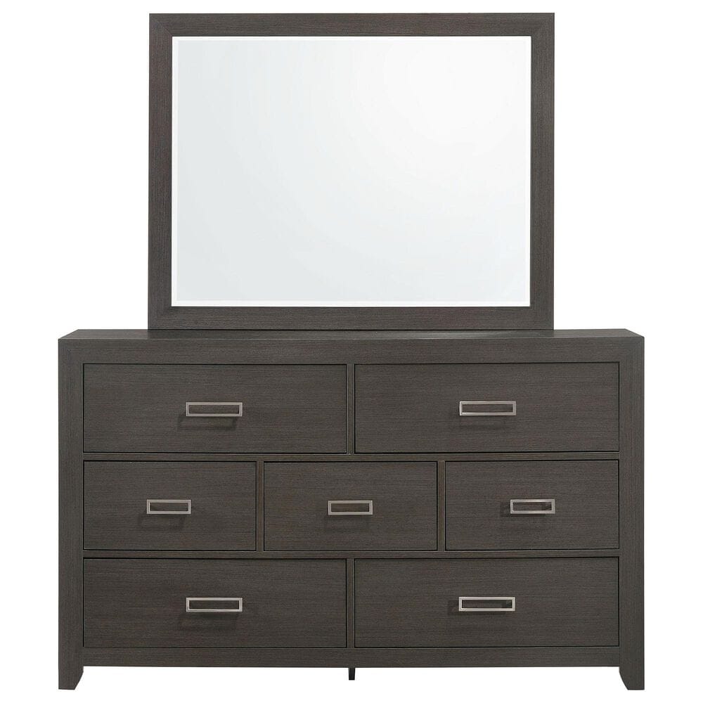 Mayberry Hill Sasha 7 Drawer Dresser and Mirror in Grey, , large