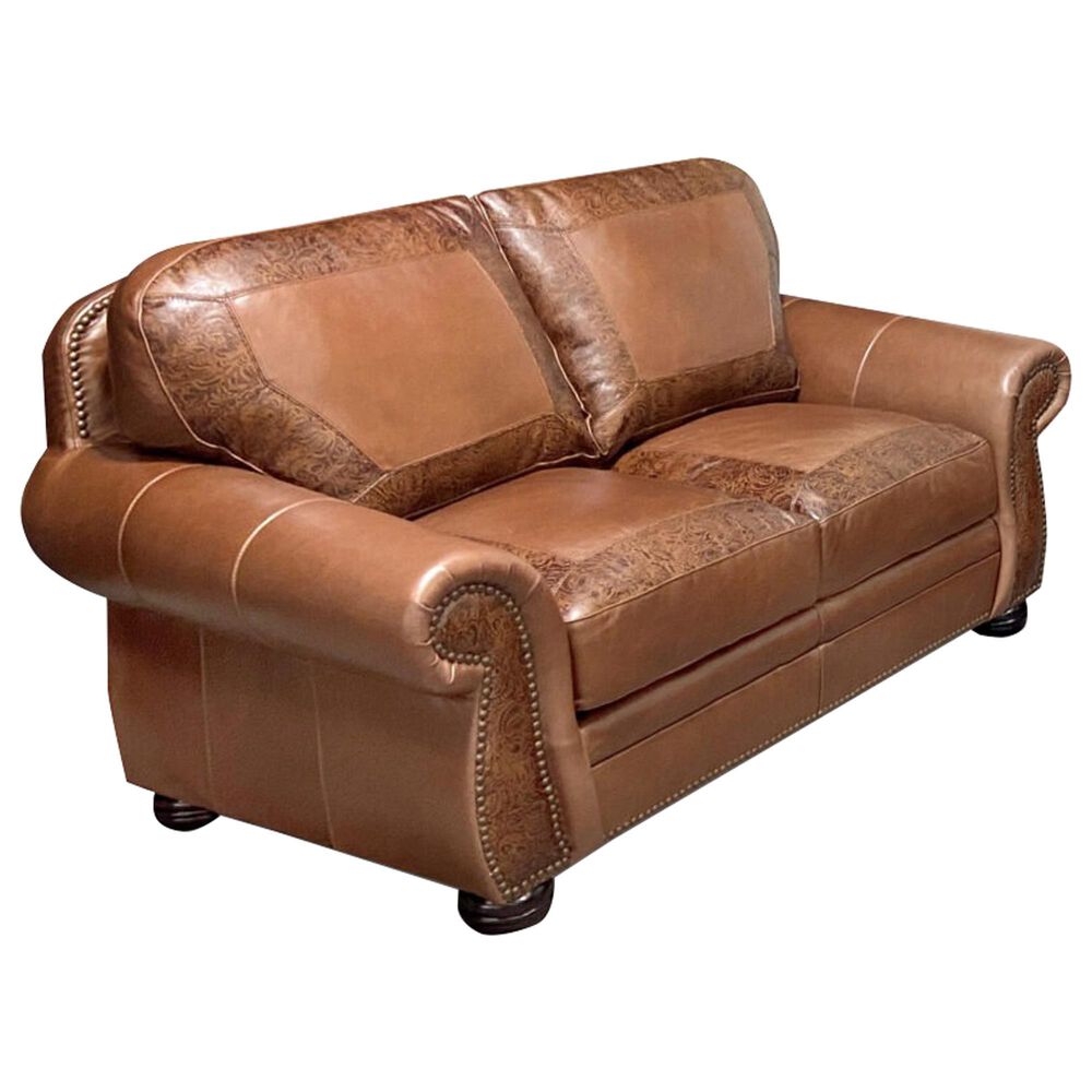 USA Premium Leather Leather Loveseat in Almond, , large