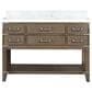 Lexora Home Norwalk 48" Single Bathroom Vanity in Grey Oak with White Carrara Marble Top and Rectangle Sink, , large
