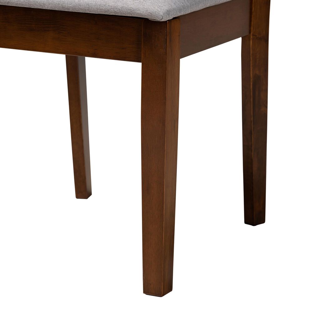 Baxton Studio Genesis Side Chair with Grey Cushion in Walnut Brown (Set of 2), , large