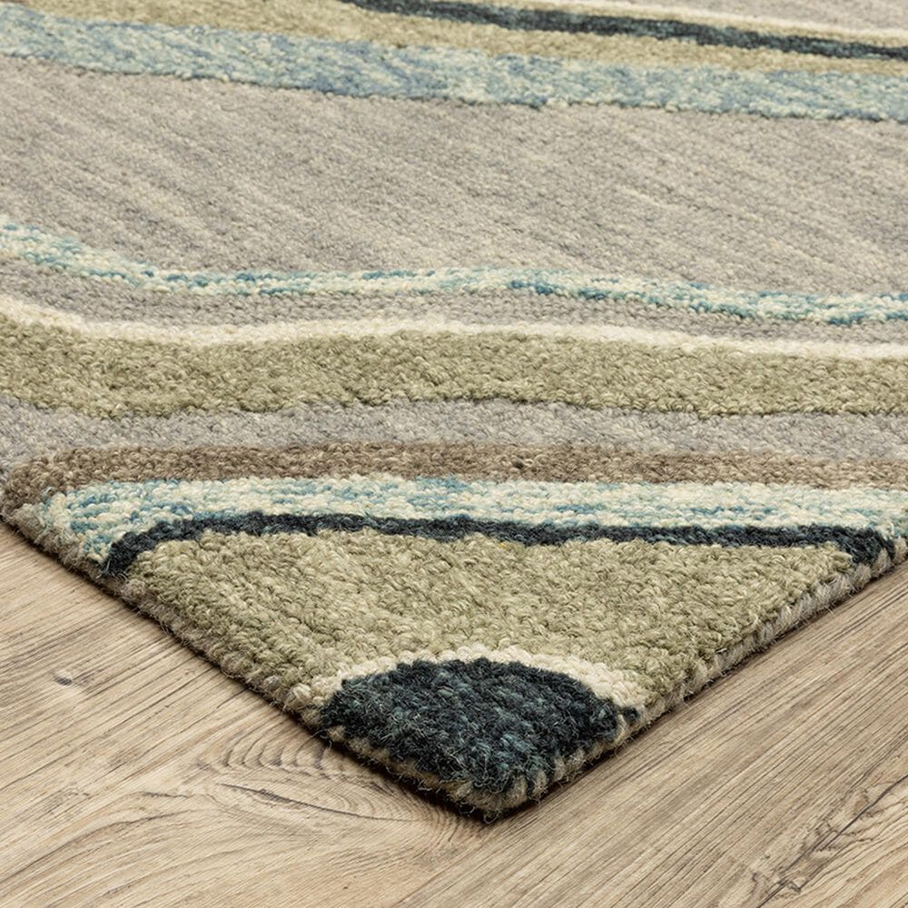 Oriental Weavers Kipton KIP07 2&#39;6&quot; x 8&#39; Grey and Blue Runner, , large