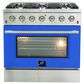 Forno Galiano 36" Freestanding Gas Range in Blue and Stainless Steel, , large