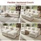 HOMLUX 107.87" Ultra-Comfort Chenille Sectional Sofa Set in White, , large