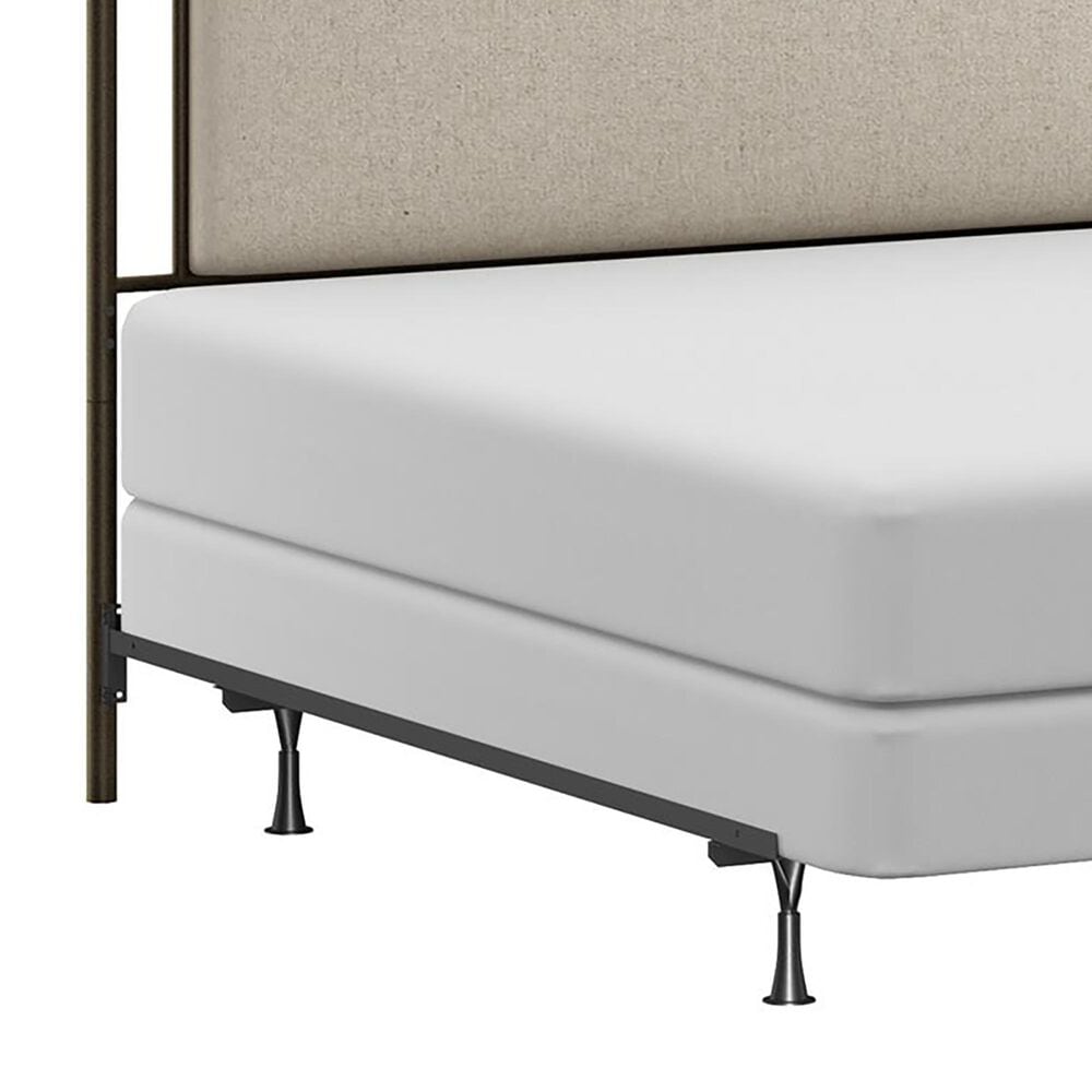 Richlands Furniture Ashley King Poster Panel Metal and Upholstered Bed in Brown and Rustic Brown, , large
