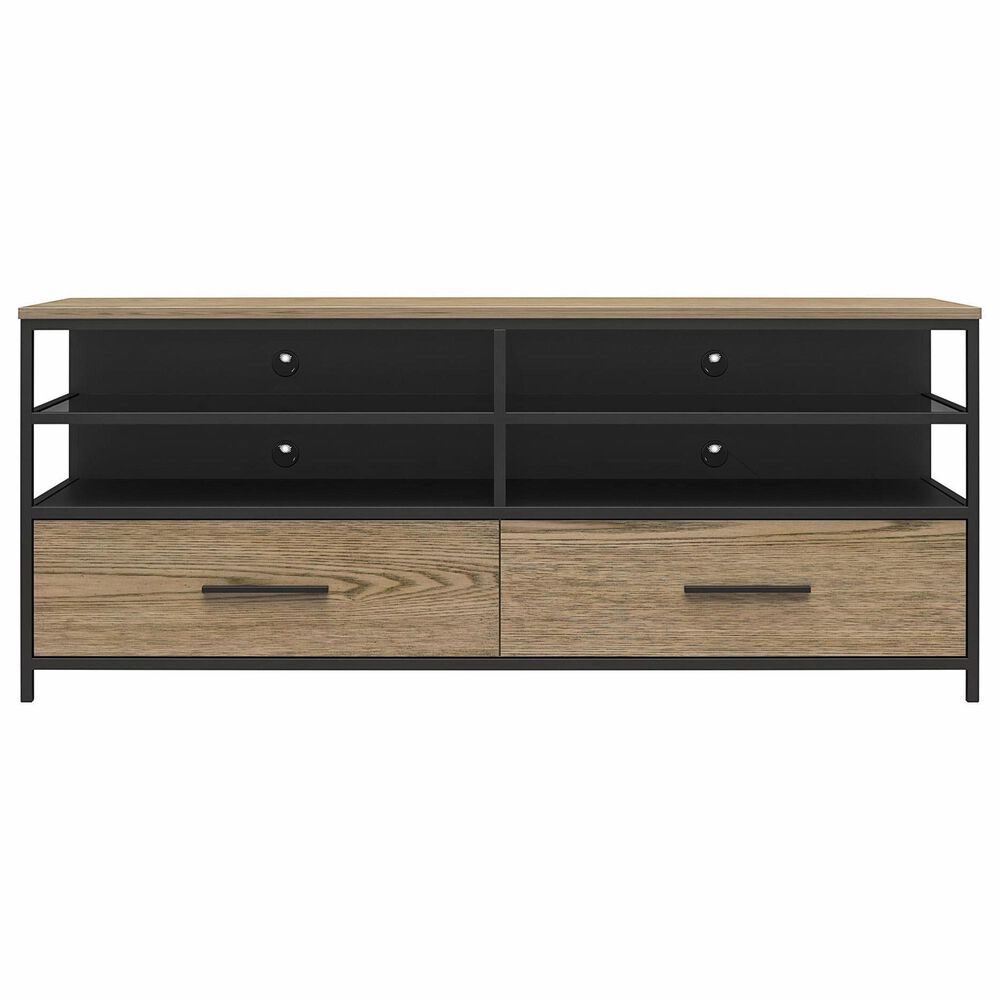 DHP Structure 60&quot; TV Stand in Sterling Oak, Matte Black and Smoked Black, , large