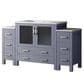 Lexora Home Volez 60" Single Bathroom Vanity in Dark Grey with White Ceramic Top and Rectangular Sink, , large