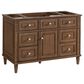 James Martin Vanities Lorelai 48" Single Vanity in Mid-Century Walnut with 3 cm White Zeus Quartz Top, , large