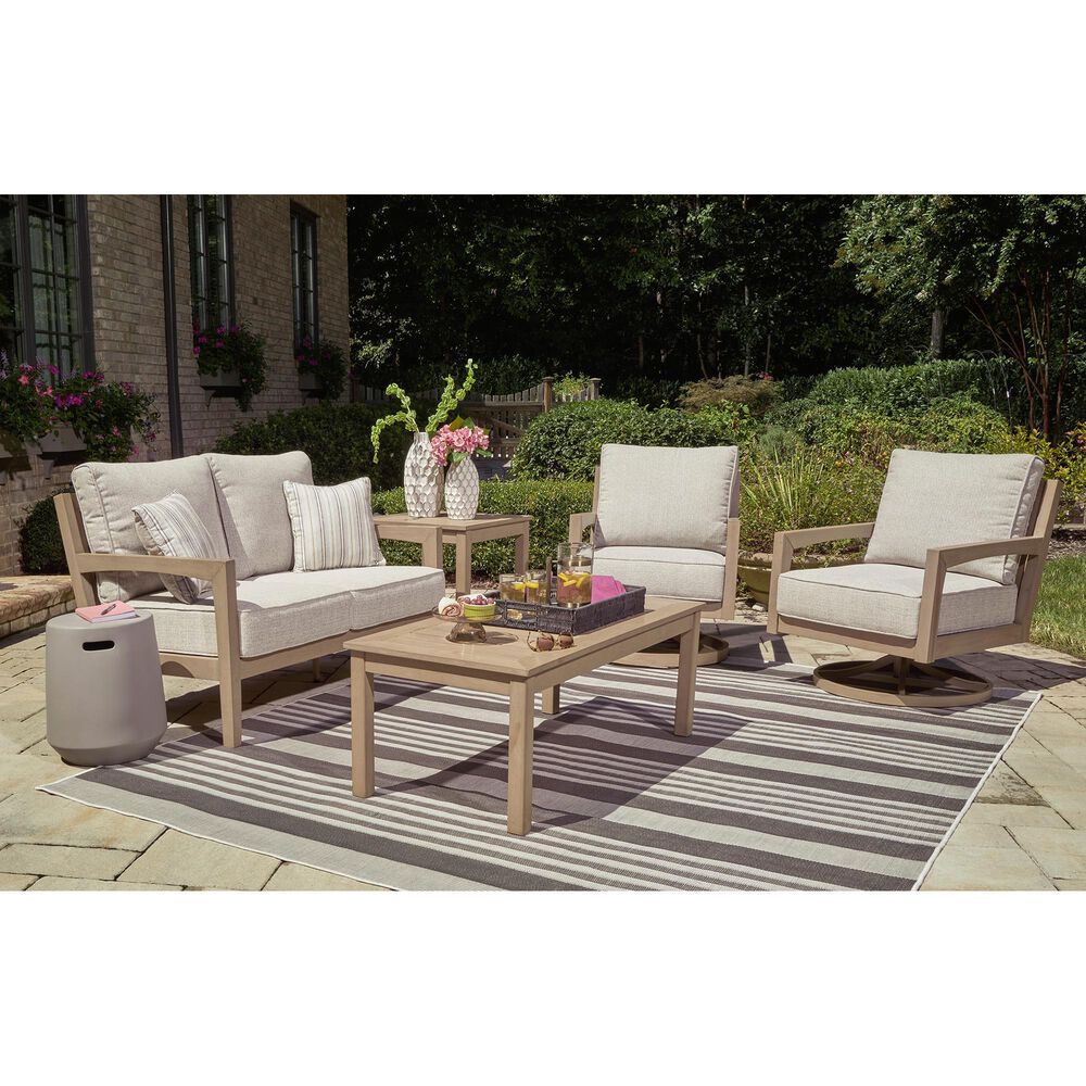 Ashley Hallow Creek Outdoor End Table in Driftwood, , large