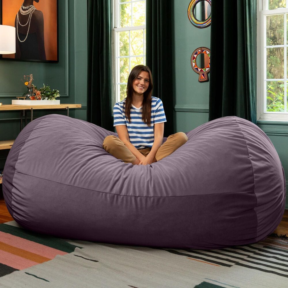 Jaxx Grand Lounger 7" Bean Bag Sofa in Purple, , large