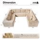 HOMLUX Modular Floor Sofa with Plush Corduroy, U-Shaped Sectional Couch with Chaise in Beige, , large