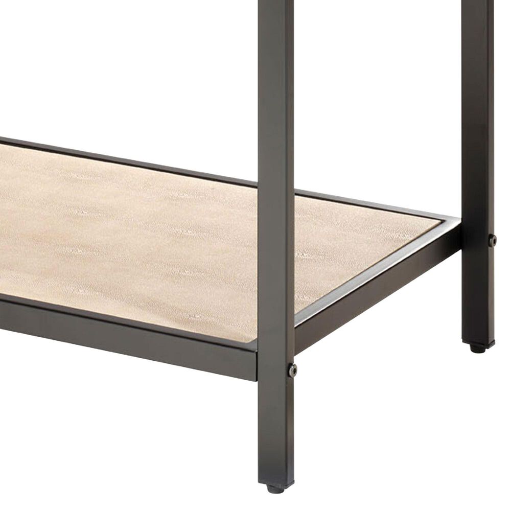 Splendor Living Hamilton Faux Shagreen 1-Drawer Side Table in Taupe and Black, , large