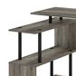 HOMLUX 3-Tier Shelves L-Shape Computer Desk in French Oak Grey and Black, , large
